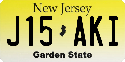 NJ license plate J15AKI