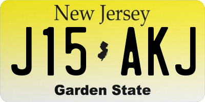 NJ license plate J15AKJ