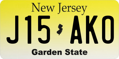 NJ license plate J15AKO