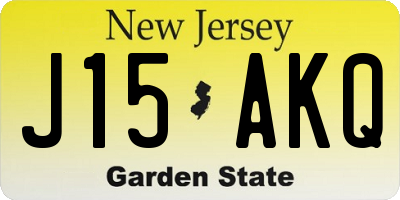 NJ license plate J15AKQ