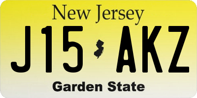 NJ license plate J15AKZ
