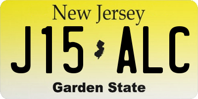 NJ license plate J15ALC
