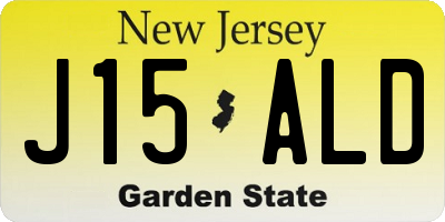 NJ license plate J15ALD