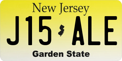 NJ license plate J15ALE