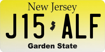 NJ license plate J15ALF