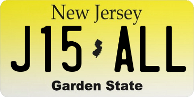 NJ license plate J15ALL