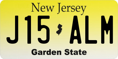 NJ license plate J15ALM