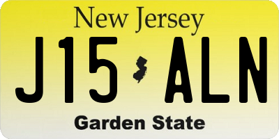 NJ license plate J15ALN