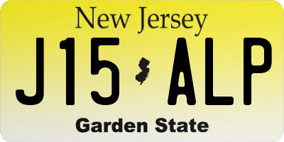 NJ license plate J15ALP