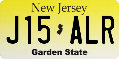 NJ license plate J15ALR