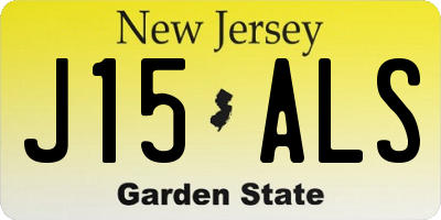 NJ license plate J15ALS
