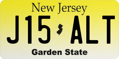 NJ license plate J15ALT
