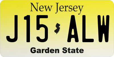 NJ license plate J15ALW