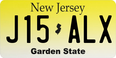 NJ license plate J15ALX