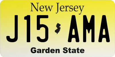 NJ license plate J15AMA