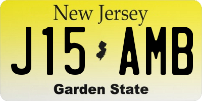 NJ license plate J15AMB