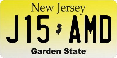 NJ license plate J15AMD