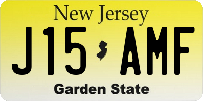 NJ license plate J15AMF