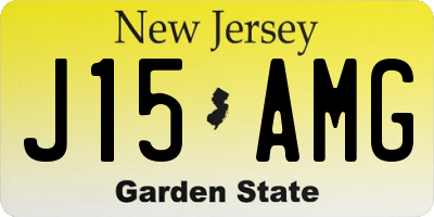 NJ license plate J15AMG