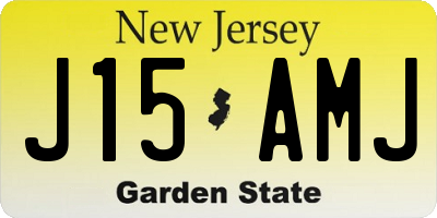 NJ license plate J15AMJ