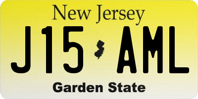 NJ license plate J15AML