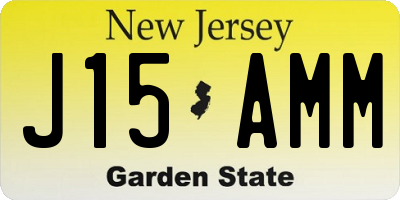 NJ license plate J15AMM