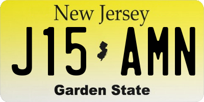 NJ license plate J15AMN