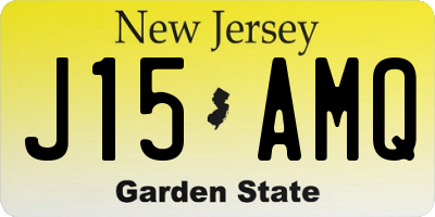 NJ license plate J15AMQ