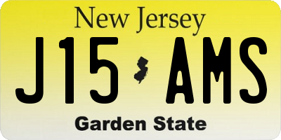 NJ license plate J15AMS