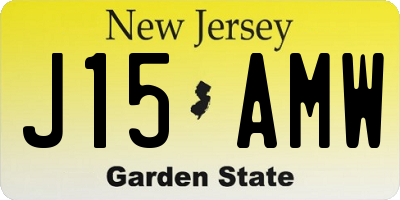 NJ license plate J15AMW