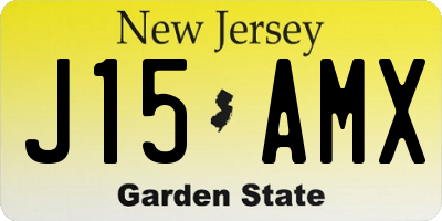 NJ license plate J15AMX