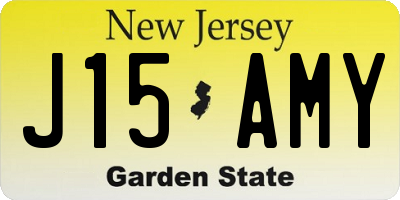 NJ license plate J15AMY