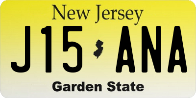 NJ license plate J15ANA