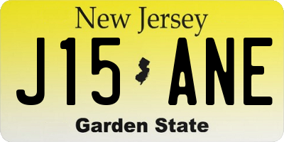 NJ license plate J15ANE