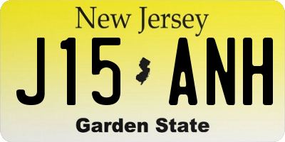 NJ license plate J15ANH