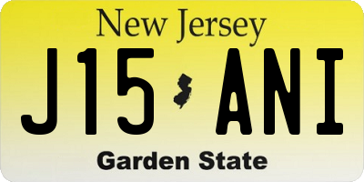 NJ license plate J15ANI