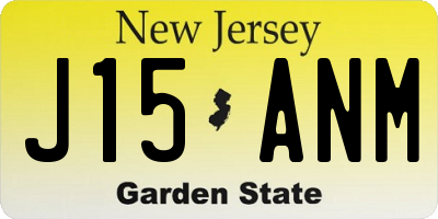 NJ license plate J15ANM