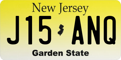 NJ license plate J15ANQ