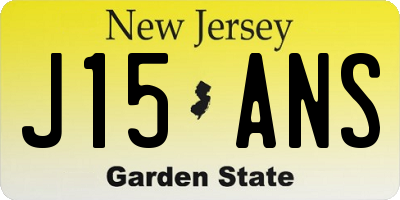 NJ license plate J15ANS