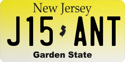 NJ license plate J15ANT