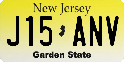 NJ license plate J15ANV