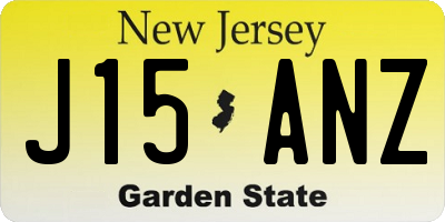NJ license plate J15ANZ