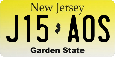 NJ license plate J15AOS