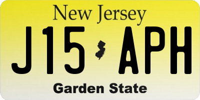 NJ license plate J15APH