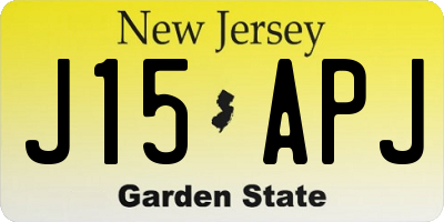 NJ license plate J15APJ