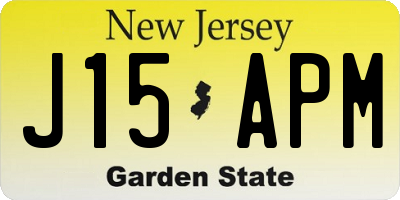 NJ license plate J15APM