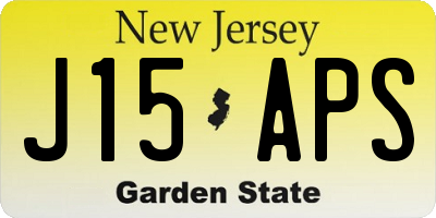 NJ license plate J15APS