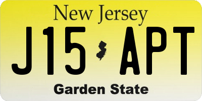 NJ license plate J15APT