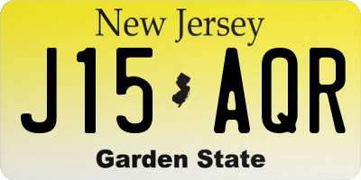 NJ license plate J15AQR