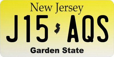 NJ license plate J15AQS